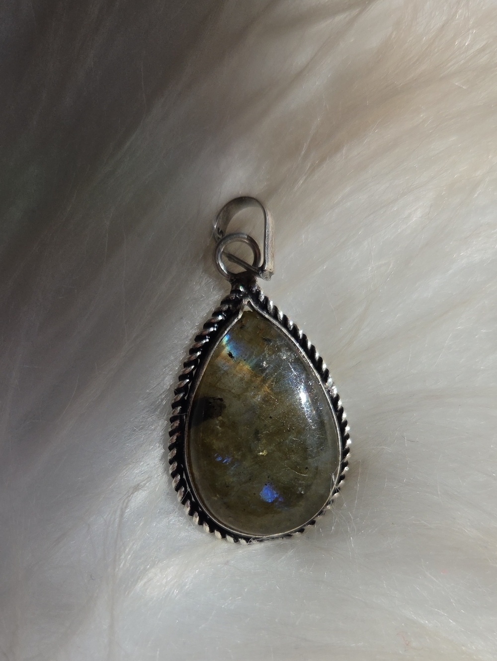 Rainbow Flash Labradorite Silver Plated 925 Gemstone Necklace Pendant